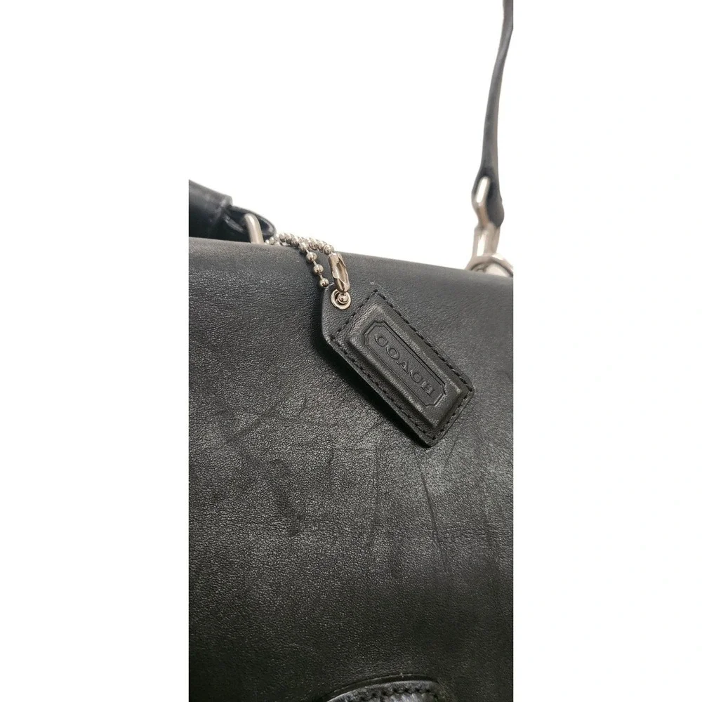 Coach Transatlantic Black Leather Briefcase Messenger Bag D043-6455